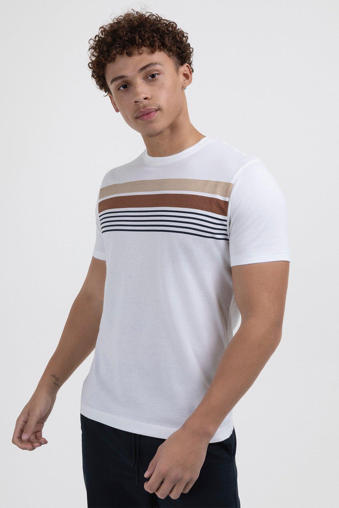 Off White Chest Stripe T-Shirt